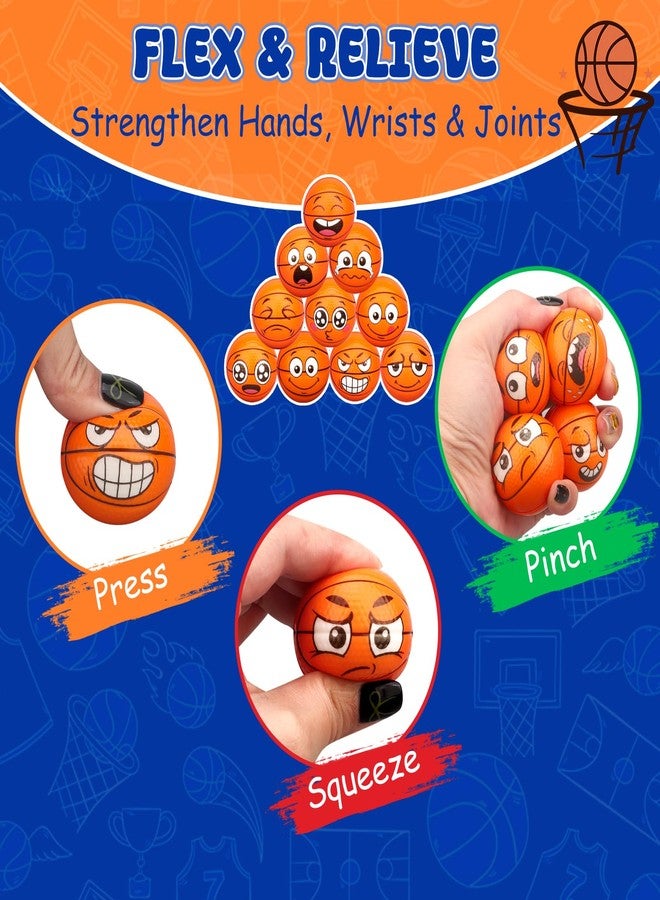 Dilabnba Squishies Sensory Stress Squeezing Balls, 16 Pack Mini Soft Squeeze Foam Basketball Toy Sport Party, Best Calming Tool to Relieve Anxiety, Vent Mood, Improve Focus, Goodie Bags Stocking Stuffers - Image 5